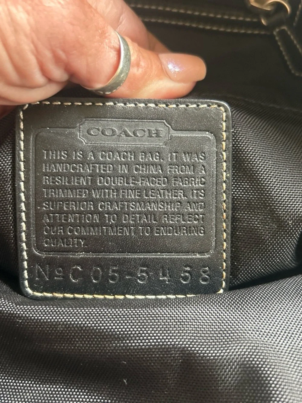Coach Black Canvas-and-Leather Baby Bag